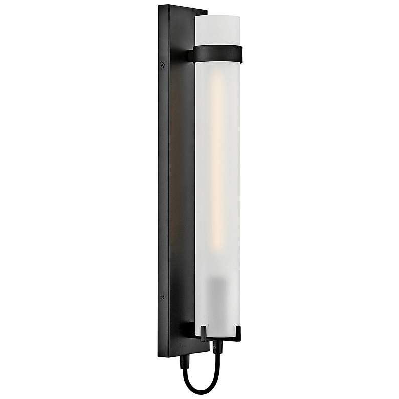 Image 1 Hinkley Ryden 24" High Black Wall Sconce with Etched Glass
