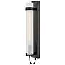 1_Hinkley Ryden 24" High Black Wall Sconce with Etched Glass