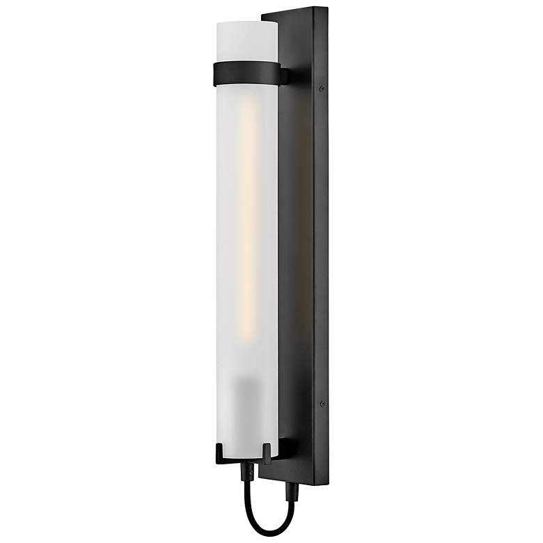 Image 2 Hinkley Ryden 24" High Black Wall Sconce with Etched Glass more views