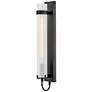2_Hinkley Ryden 24" High Black Wall Sconce with Etched Glass more views