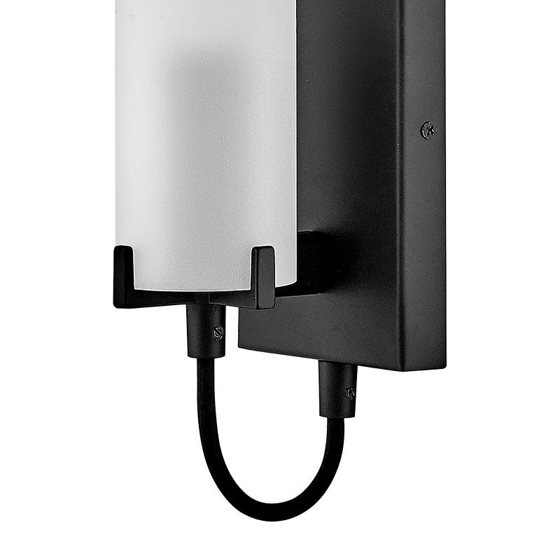 Image 3 Hinkley Ryden 24" High Black Wall Sconce with Etched Glass more views