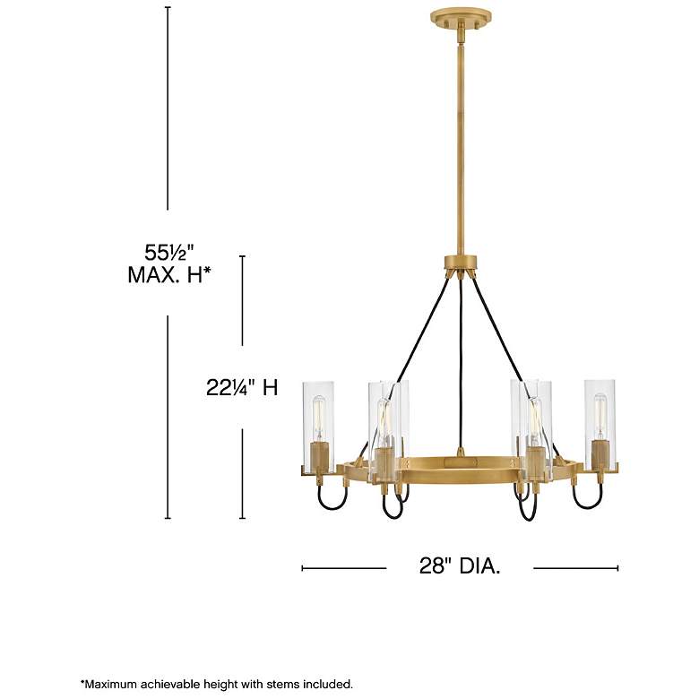 Image 3 Hinkley Ryden 28" Wide Heritage Brass 6-Light Chandelier more views