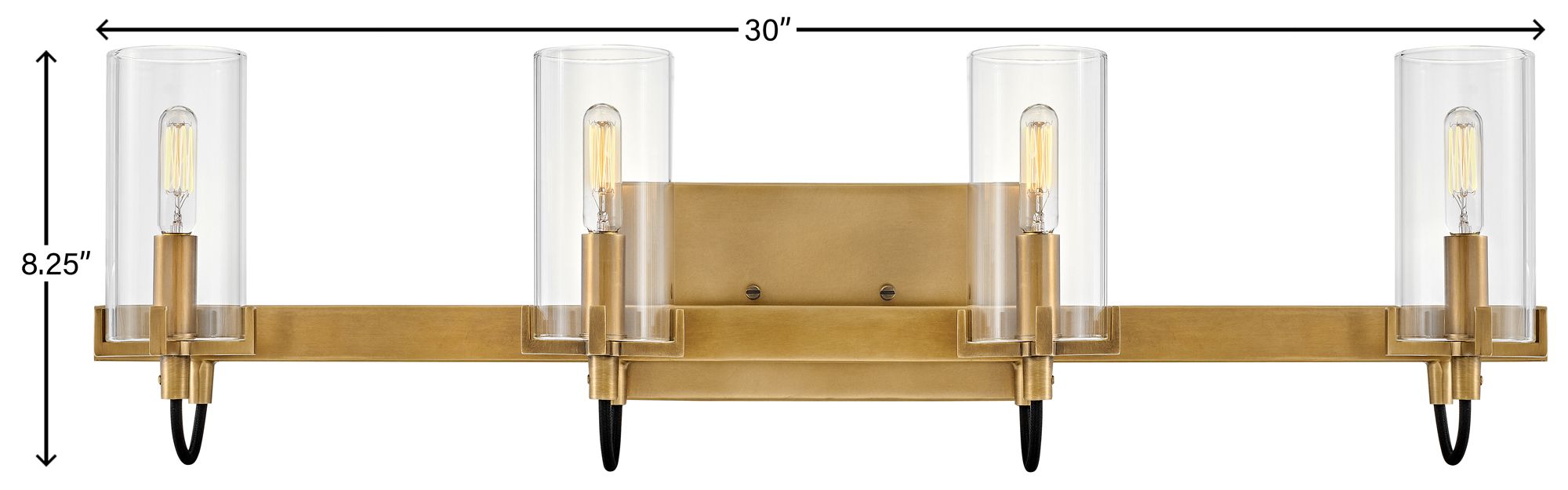 Hinkley Ryden 30" Wide Heritage Brass 4-Light Bath Light