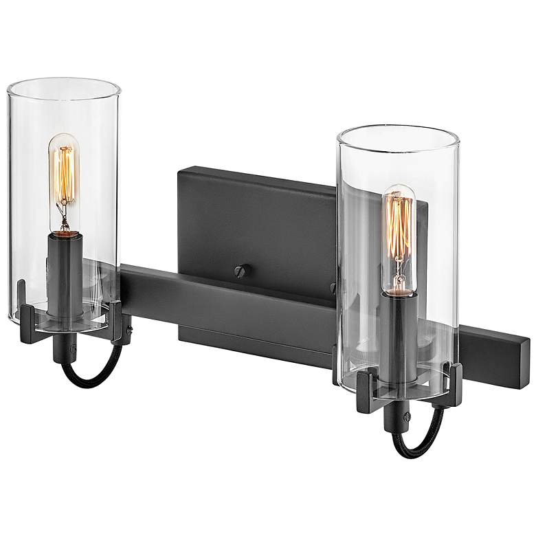 Image 5 Hinkley Ryden 8 1/4" High Black 2-Light Wall Sconce more views