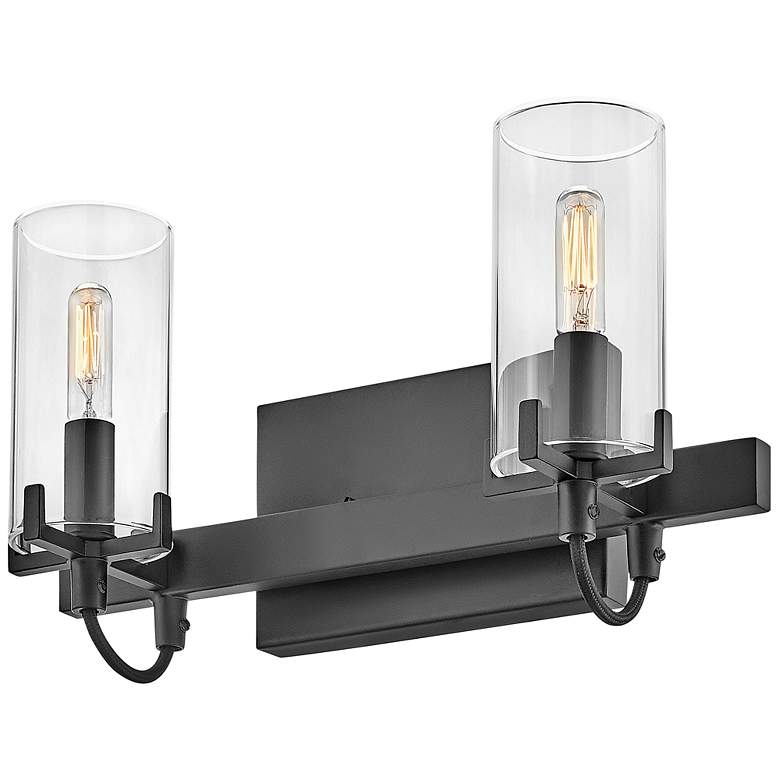 Image 6 Hinkley Ryden 8 1/4" High Black 2-Light Wall Sconce more views