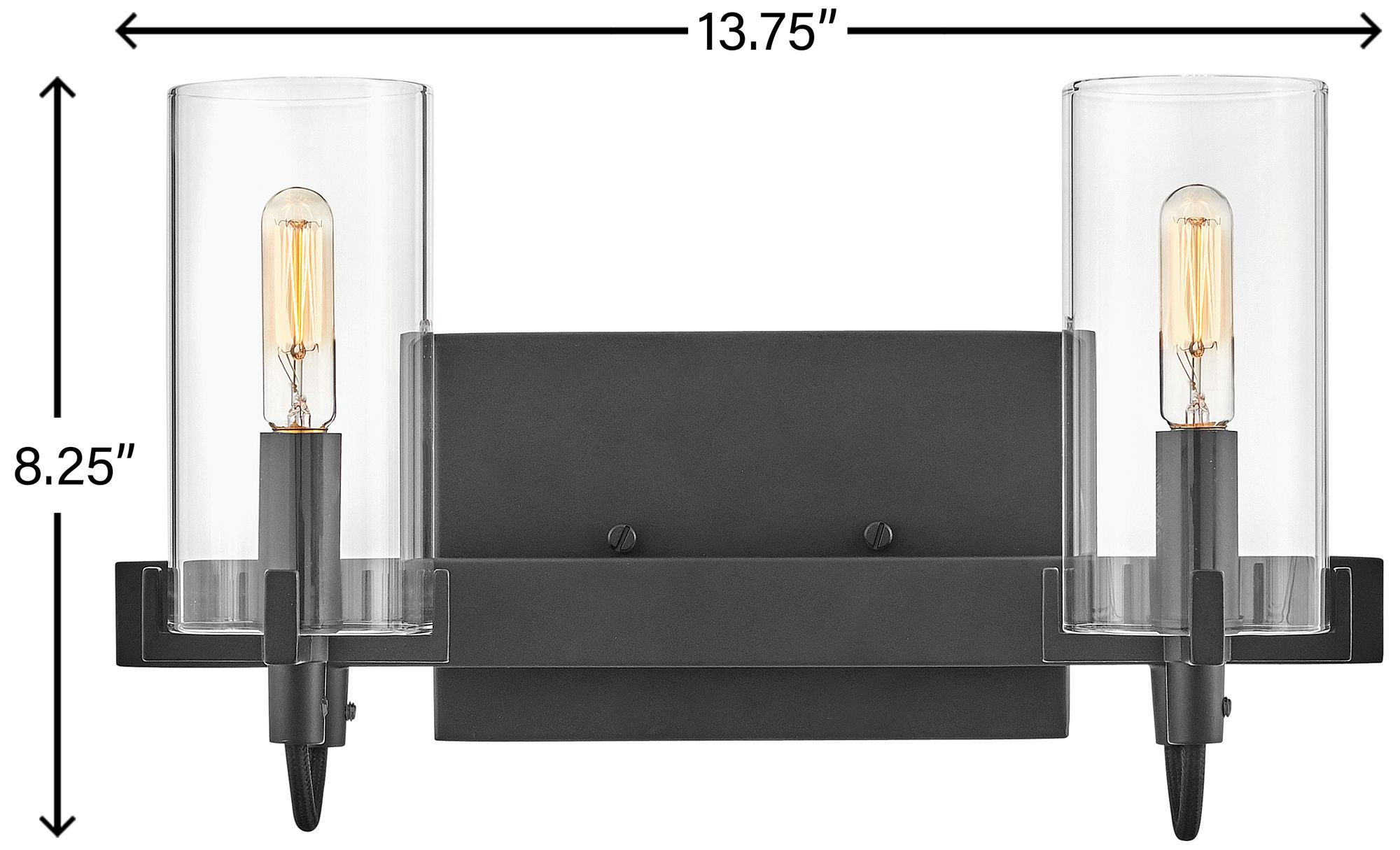 Hinkley Ryden 8 1/4" High Black 2-Light Wall Sconce