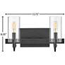 Hinkley Ryden 8 1/4" High Black 2-Light Wall Sconce