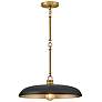 1_Hinkley Sadie 18"W Lacquered Brass and Black Pendant Light