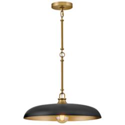 Hinkley Sadie 18"W Lacquered Brass and Black Pendant Light