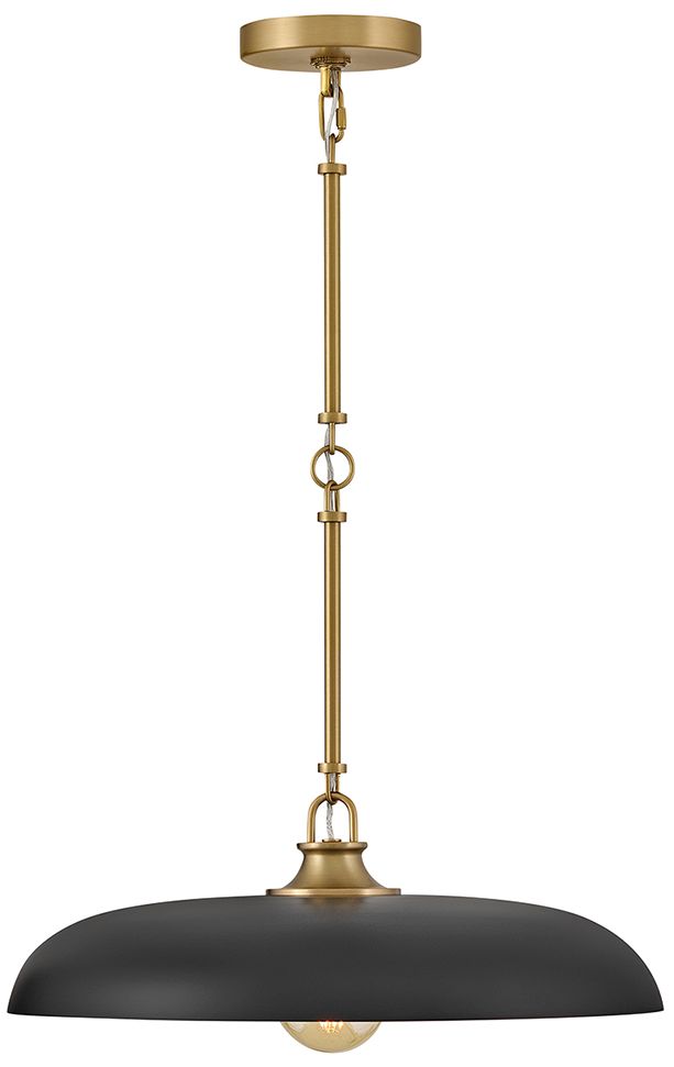Hinkley Sadie 18"W Lacquered Brass and Black Pendant Light