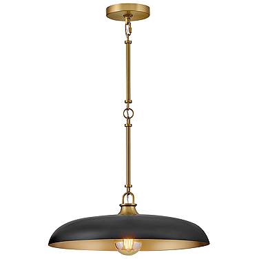 Hinkley Sadie 18"W Lacquered Brass and Black Pendant Light