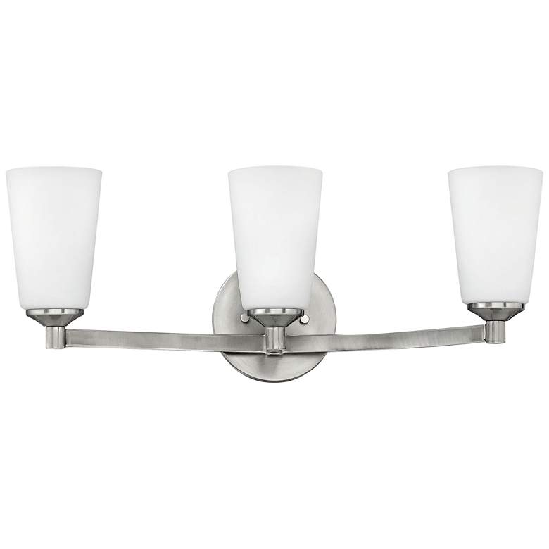 Image 1 Hinkley Sadie 23 1/4 inchW Brushed Nickel 3-Light Bath Light