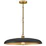 1_Hinkley Sadie 24" Wide Lacquered Brass and Black Pendant Light