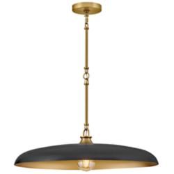 Hinkley Sadie 24" Wide Lacquered Brass and Black Pendant Light