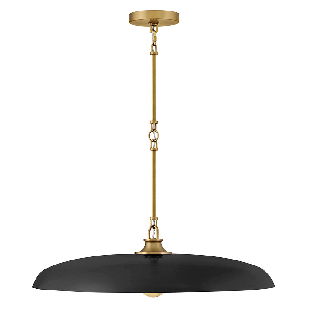 Hinkley Sadie 24" Wide Lacquered Brass and Black Pendant Light