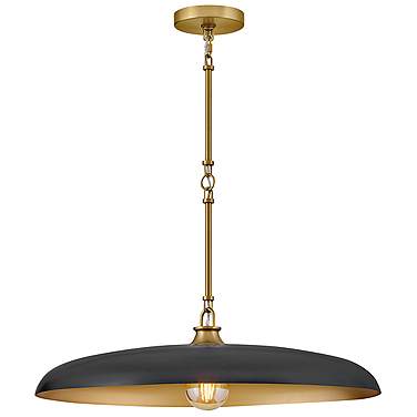 Hinkley Sadie 24" Wide Lacquered Brass and Black Pendant Light