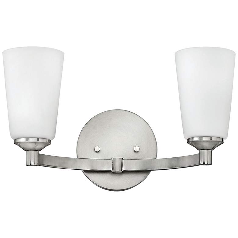 Image 1 Hinkley Sadie 8 3/4 inch High Brushed Nickel Wall Sconce