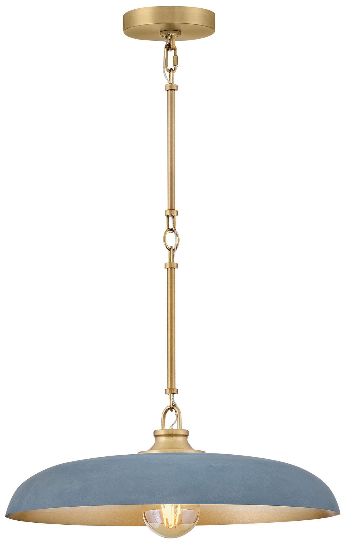 Hinkley Sadie Large Dome Pendant 18" Lacquered Brass