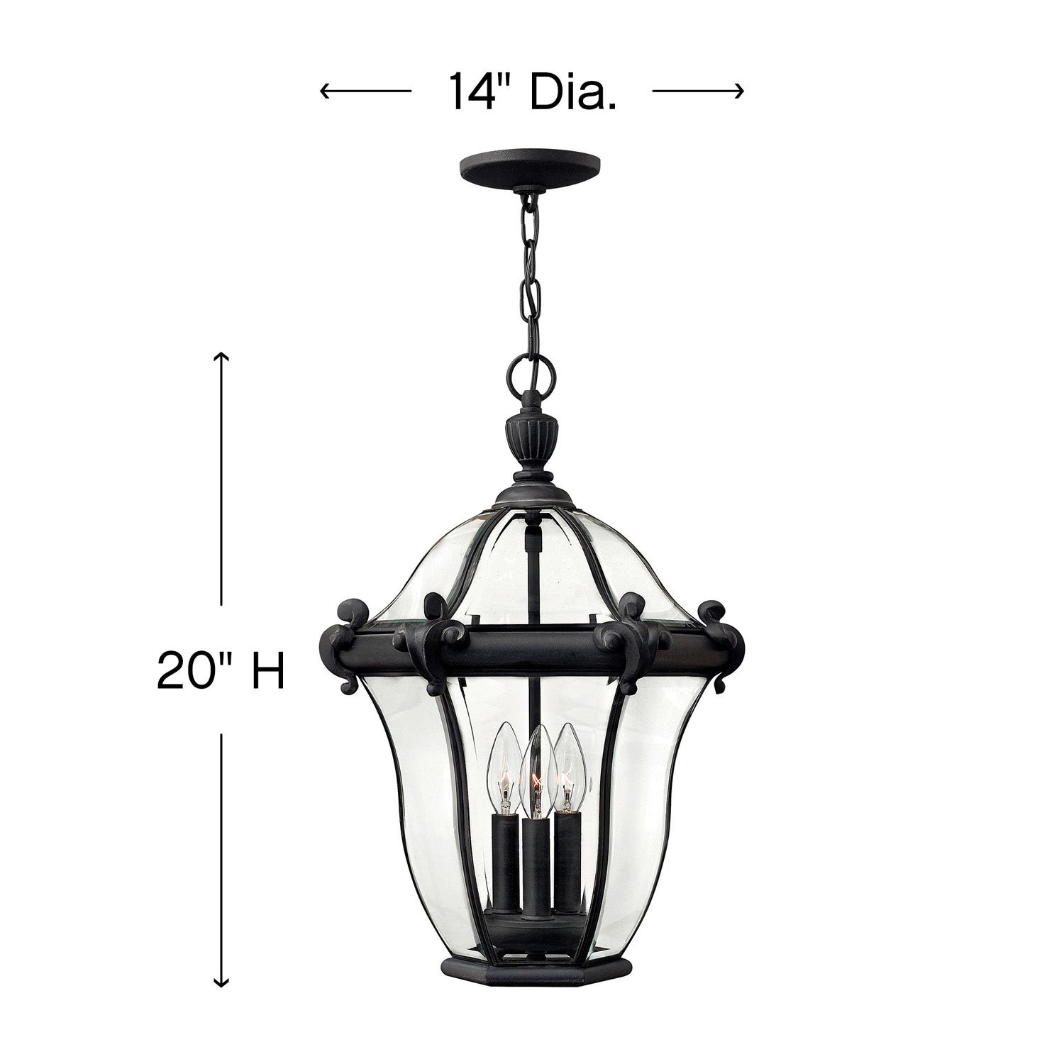 Image 5 Hinkley San Clemente 22" High Black Outdoor Hanging Light more views