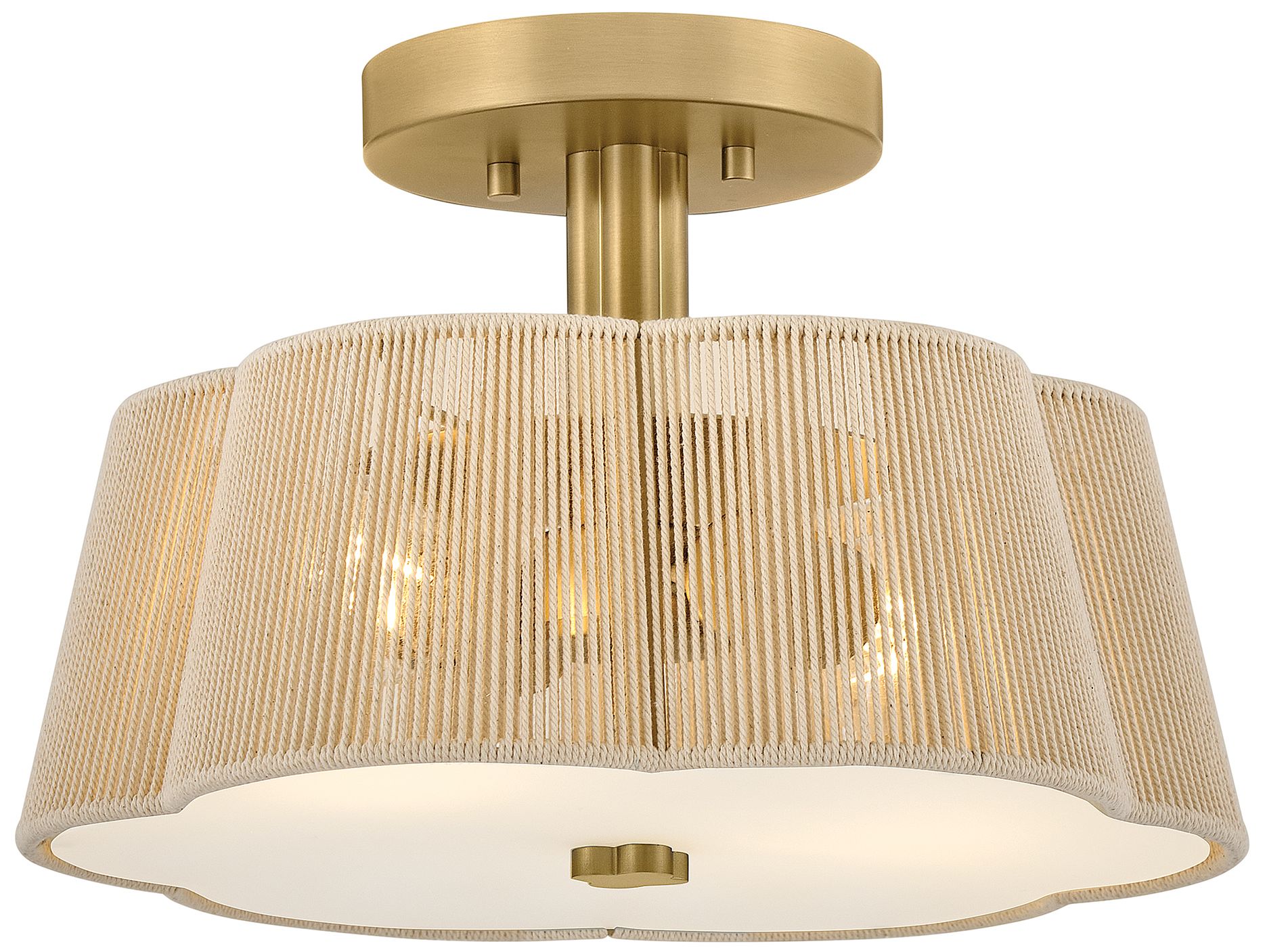 Hinkley Sasha Small Semi Flush Mount 14.25" Lacquered Brass