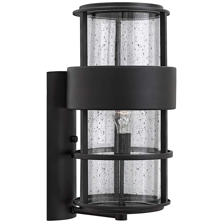 Image 1 Hinkley Saturn 10" Wide Satin Black Outdoor Wall Light