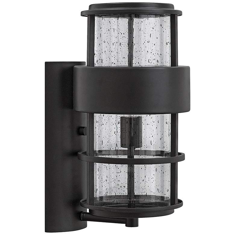 Image 1 Hinkley Saturn 8" Wide Satin Black Outdoor Wall Light