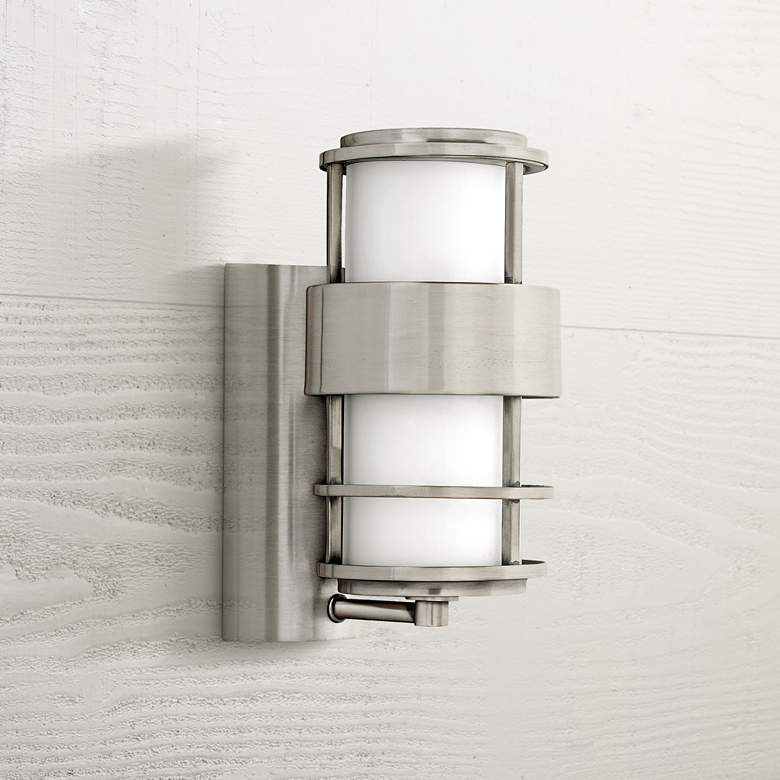 Image 1 Hinkley Saturn Stainless Steel 12 inch High Outdoor Wall Light