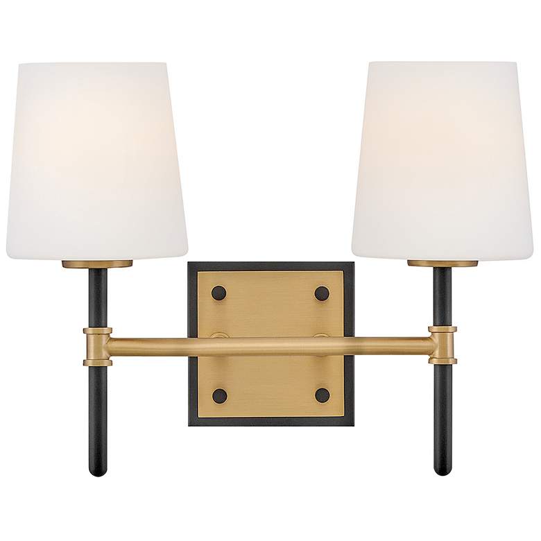 Image 1 Hinkley Saunders 10 3/4" High Black and Brass Wall Sconce