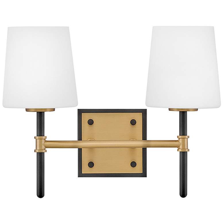 Image 2 Hinkley Saunders 10 3/4" High Black and Brass Wall Sconce more views