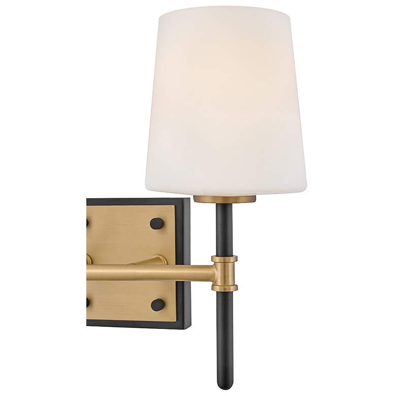 Image 3 Hinkley Saunders 10 3/4" High Black and Brass Wall Sconce more views