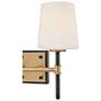 3_Hinkley Saunders 10 3/4" High Black and Brass Wall Sconce more views