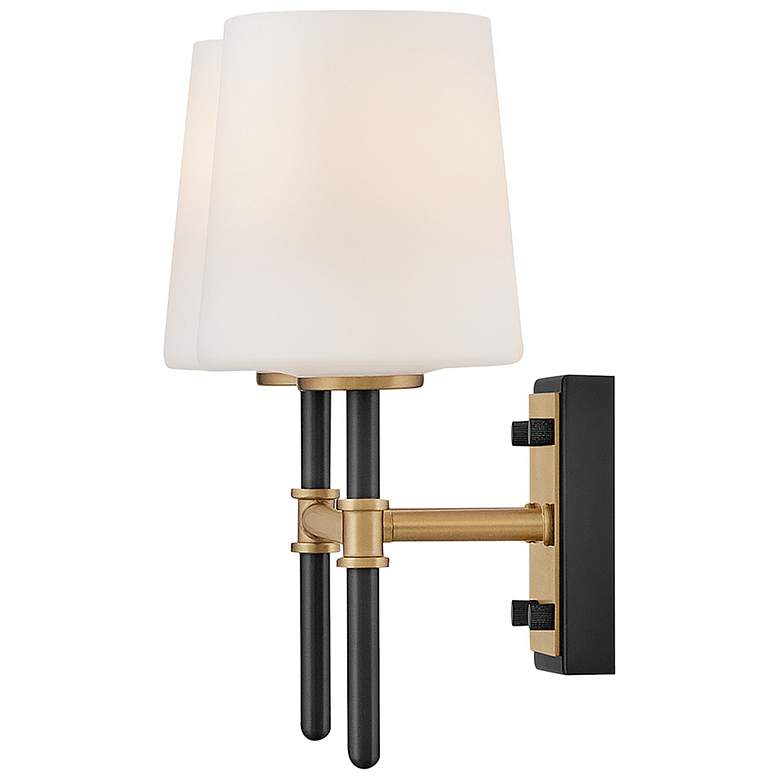 Image 4 Hinkley Saunders 10 3/4" High Black and Brass Wall Sconce more views
