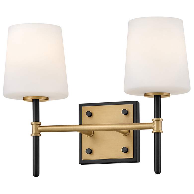 Image 5 Hinkley Saunders 10 3/4" High Black and Brass Wall Sconce more views