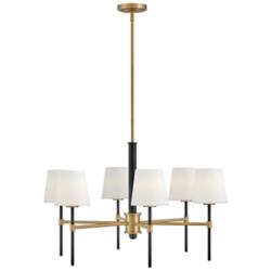 Hinkley Saunders 30"W Black and Brass 6-Light Chandelier