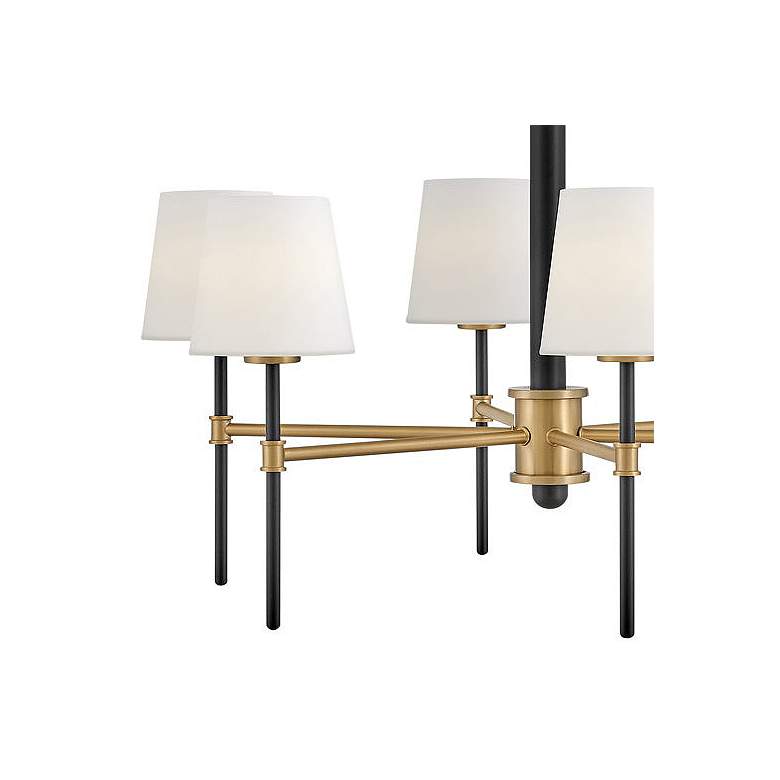 Image 2 Hinkley Saunders 30"W Black and Brass 6-Light Chandelier more views