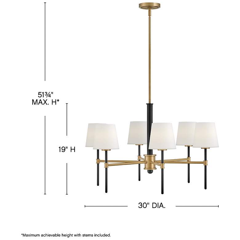 Image 3 Hinkley Saunders 30"W Black and Brass 6-Light Chandelier more views