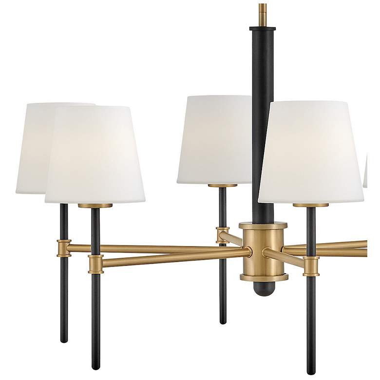 Image 6 Hinkley Saunders 30"W Black and Brass 6-Light Chandelier more views