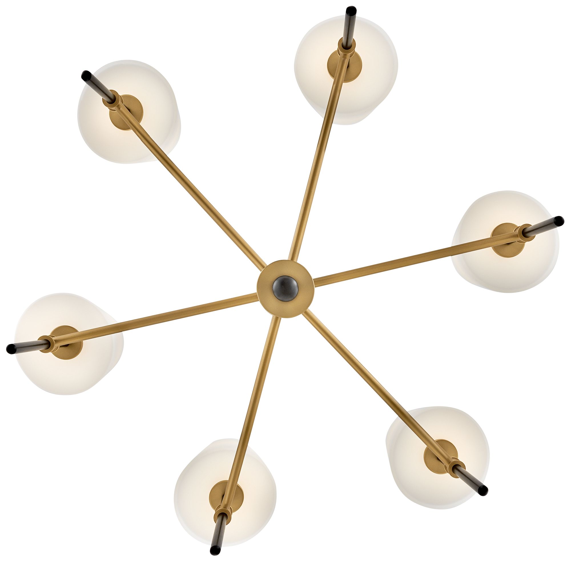 Hinkley Saunders 30"W Black and Brass 6-Light Chandelier