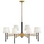 1_Hinkley Saunders 40" Wide Black and Brass 8-Light Chandelier