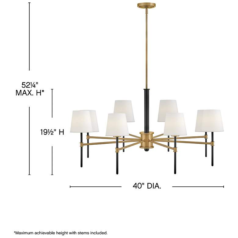 Image 3 Hinkley Saunders 40" Wide Black and Brass 8-Light Chandelier more views
