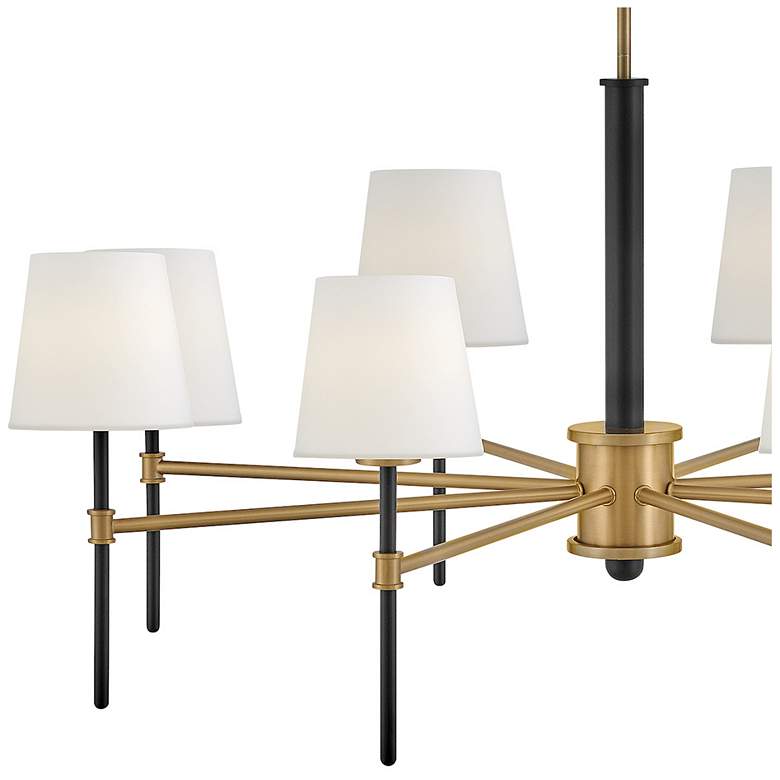 Image 4 Hinkley Saunders 40" Wide Black and Brass 8-Light Chandelier more views