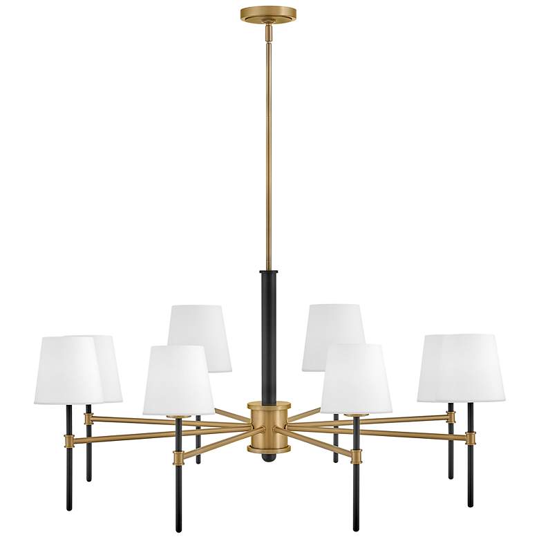 Image 6 Hinkley Saunders 40" Wide Black and Brass 8-Light Chandelier more views
