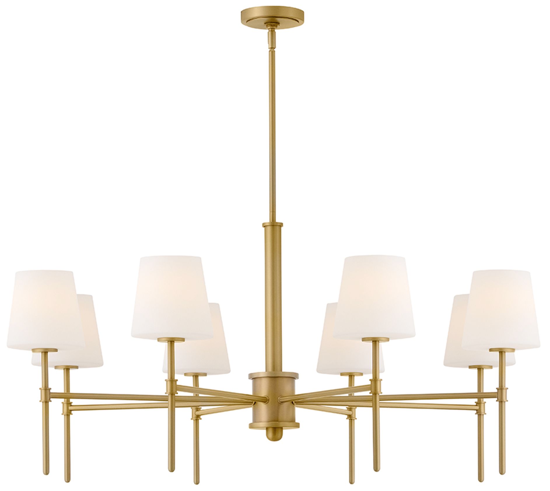 Hinkley Saunders Large Chandelier 40" Lacquered Brass