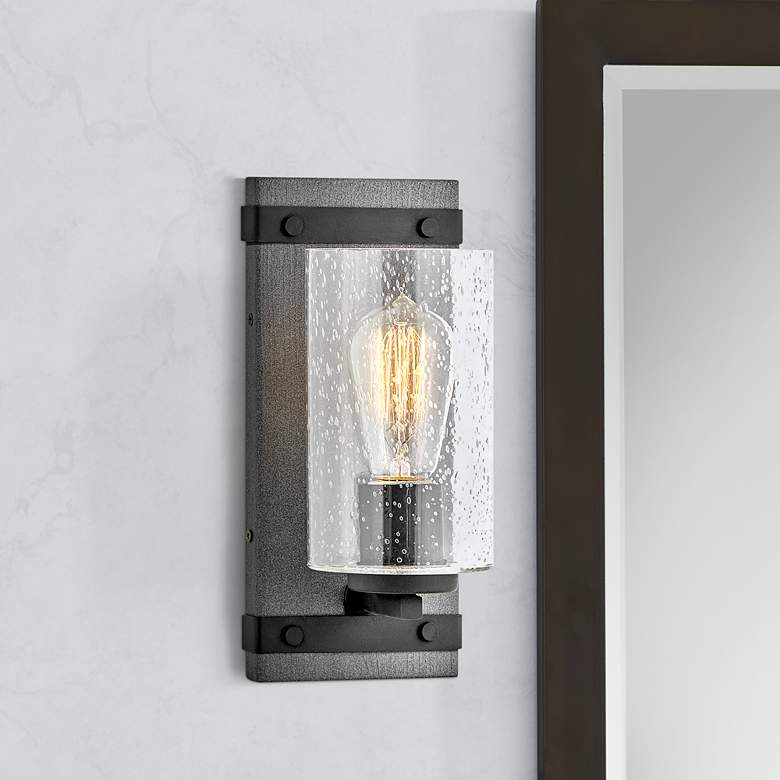 Image 1 Hinkley Sawyer 11" High Aged Zinc Wall Sconce