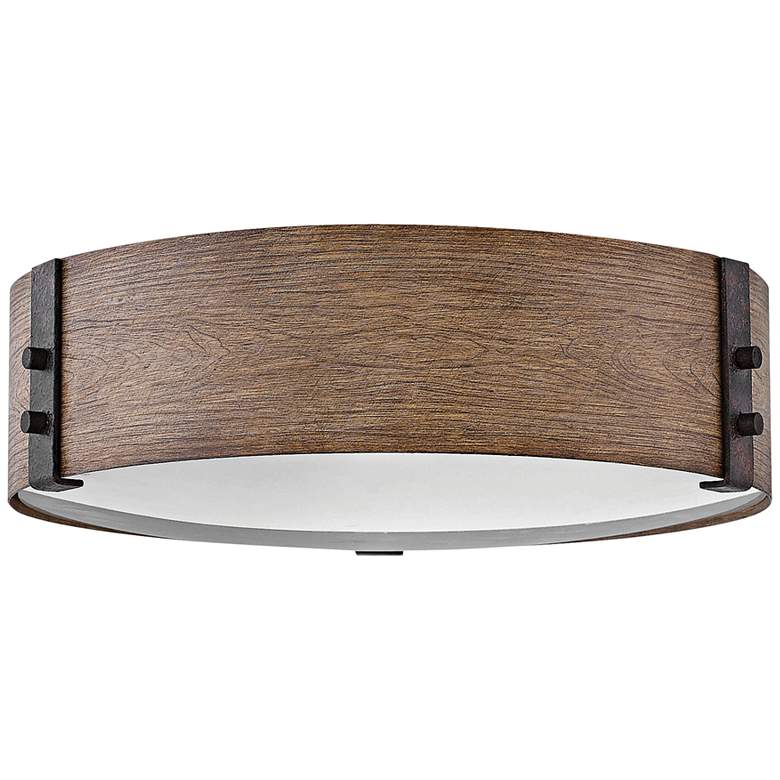 Image 1 Hinkley Sawyer 15"W Sequoia Faux Wood Outdoor Ceiling Light