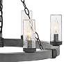 3_Hinkley Sawyer 24" Wide Aged Zinc Wagon Wheel Outdoor Chandelier more views