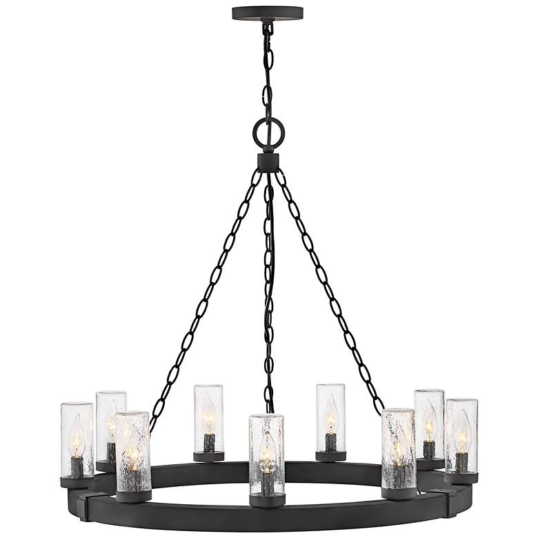 Image 4 Hinkley Sawyer 27 3/4"H Black 9-Light Outdoor Hanging Light more views