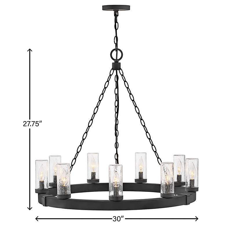 Image 5 Hinkley Sawyer 27 3/4"H Black 9-Light Outdoor Hanging Light more views