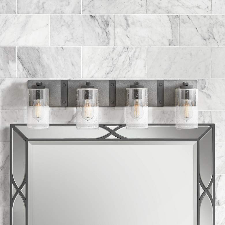 Image 1 Hinkley Sawyer 30 3/4" Wide Aged Zinc 4-Light Bath Light
