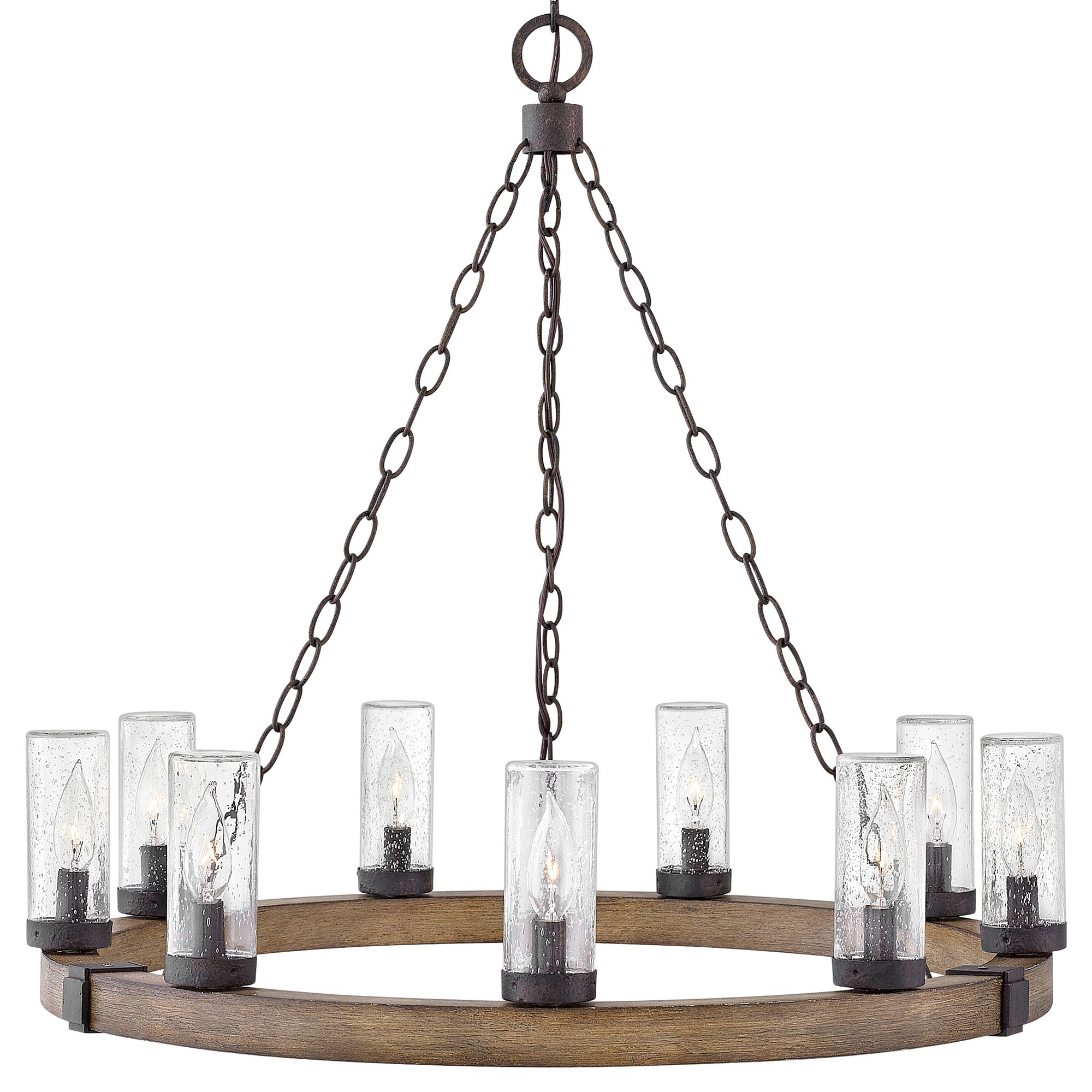 Image 5 Hinkley Sawyer 30" Wide Sequoia 9-Light Wagon Wheel Outdoor Chandelier more views